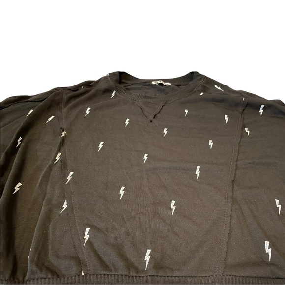 THEO & SPENCE Lightning Bolt Sweatshirt In Black White Min - Picture 5 of 10